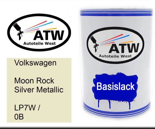 Volkswagen, Moon Rock Silver Metallic, LP7W / 0B: 500ml Lackdose, von ATW Autoteile West.